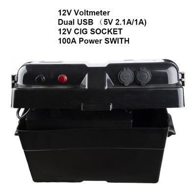 caixa de bateria 12V impermeável exterior para o campista do barco de Marine Automotive rv e o reboque do curso