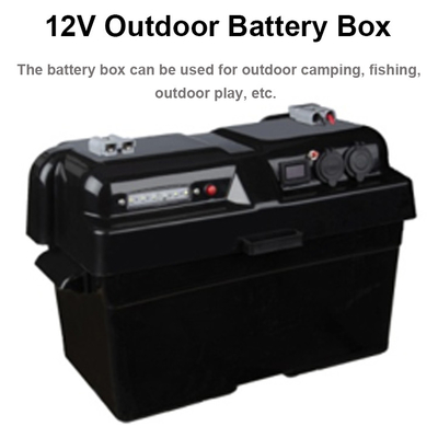 Voltímetro solar rv de acampamento plástico portátil Marine Battery Box Waterproof de 12V USB