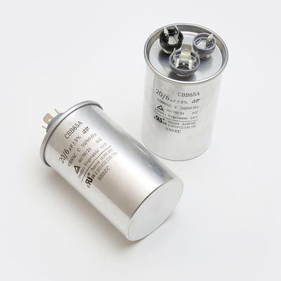 Capacitores da C.A. do capacitor 450V 20/6uF 5% do filme de CBB65A 20uF para aplicações da corrida do motor