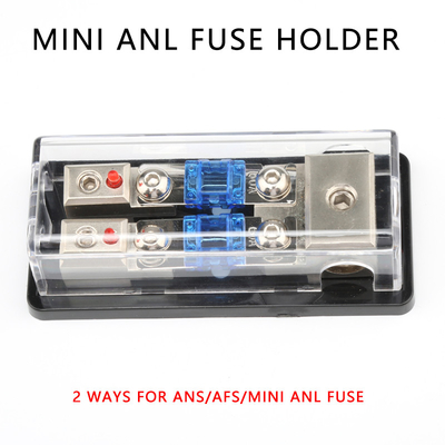 2 Way Car Fuses Box Holder 8GA AFS Mini ANL Fuse Block para 60A Com Indicador LED